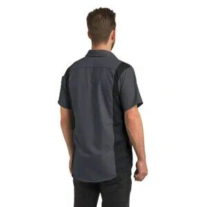 HARLEY-DAVIDSON ~ Mens Black & Gray Short-Sleeve Button-Up Shirt ~Size L